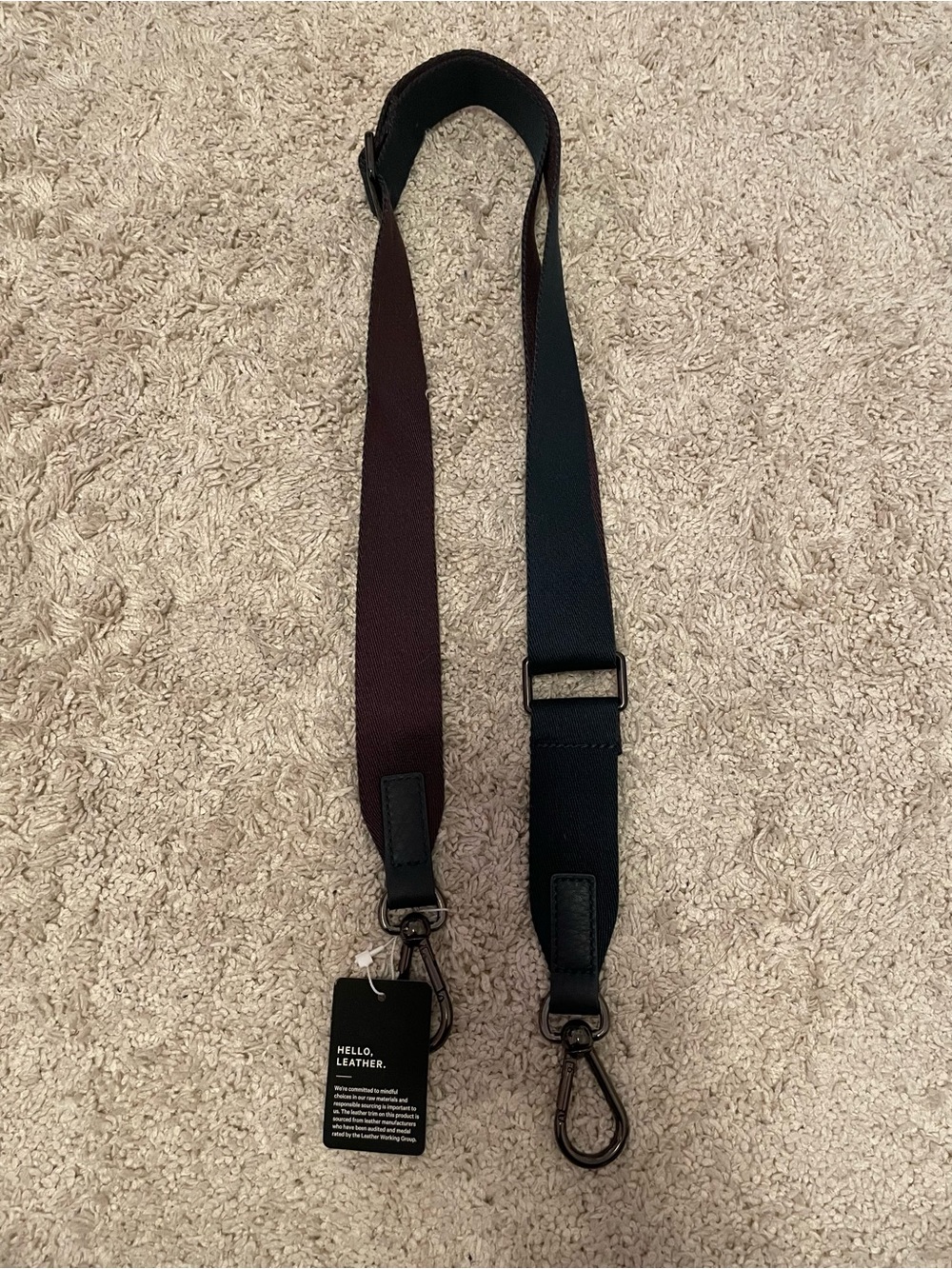 Leather bag strap